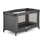 Patut pliant, Petite&Mars, Koot, 120 x 60 cm, Cu roti, Functie de tarc, Pliere compacta, Include geanta de transport, Intrare laterala cu fermoar, Pereti din plasa, Pana la 15 kg, 0-30 luni, Gri Charcoal BYN918465