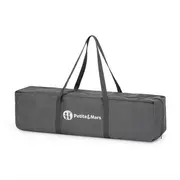 Patut pliant, Petite&Mars, Koot, 120 x 60 cm, Cu roti, Functie de tarc, Pliere compacta, Include geanta de transport, Intrare laterala cu fermoar, Pereti din plasa, Pana la 15 kg, 0-30 luni, Gri Charcoal BYN918465
