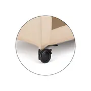 Patut pliant, Petite&Mars, Koot, 120 x 60 cm, Cu roti, Functie de tarc, Pliere compacta, Include geanta de transport, Intrare laterala cu fermoar, Pereti din plasa, Pana la 15 kg, 0-30 luni, Maro BYN921483