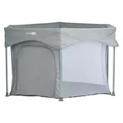 Tarc de joaca, FreeON, Hexagon, Pliabil, Intrare cu fermoar, Cu geanta de transport, 117 x 74 cm, Grey BYN88353