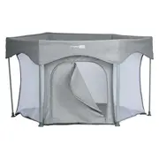 Tarc de joaca, FreeON, Hexagon, Pliabil, Intrare cu fermoar, Cu geanta de transport, 117 x 74 cm, Grey BYN88353