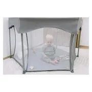 Tarc de joaca, FreeON, Hexagon, Pliabil, Intrare cu fermoar, Cu geanta de transport, 117 x 74 cm, Grey BYN88353