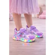 Adidasi mov cu luminite pentru fetite ponei adt-19-1