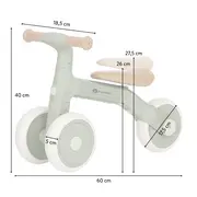 Bicicleta/tricicleta, Petite&Mars, 3 in 1, Multifunctionala, Cu/fara pedale, Ghidon directionabil, Sa reglabila pe inaltime, 2.3 kg, Pana la 25 kg, 12-36 luni, Albastru BYN614837
