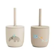 Cana cu pai Done by Deer silicon set 2 buc Celebration Sand