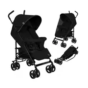 Carucior sport, Lionelo, Elia, Cu plasa de tantari, Suport de picioare reglabil, Spatar ajustabil in 4 pozitii, Capotina XXL, Pliere tip umbrela, Capacitate 15 kg, 6 luni+, EN 1888, Negru BYNLO-ELIA_BLACK_ONYX