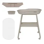 Masuta de infasat, Lionelo, Rosie, Cu saltea de infasat inclusa si roti, Spatiu pentru depozitare, Reglabila pe inaltime, Sustine 11 kg, 65x78x100 cm, 0 luni+, Bej BYNLO-ROSIE_BEIGE_SAND