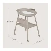 Masuta de infasat, Lionelo, Rosie, Cu saltea de infasat inclusa si roti, Spatiu pentru depozitare, Reglabila pe inaltime, Sustine 11 kg, 65x78x100 cm, 0 luni+, Bej BYNLO-ROSIE_BEIGE_SAND