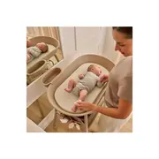 Masuta de infasat, Lionelo, Rosie, Cu saltea de infasat inclusa si roti, Spatiu pentru depozitare, Reglabila pe inaltime, Sustine 11 kg, 65x78x100 cm, 0 luni+, Bej BYNLO-ROSIE_BEIGE_SAND