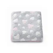 Paturica bebe, New Baby, 80x90 cm, Pufoasa, Pink Heart BYN59505