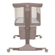 Patut co-sleeper, Lionelo, Jodie, Multifunctional, Reglabil in 6 pozitii pe inaltime, Saltea cu densitate T25, Functie de leganare, Cu plasa de tantari, Buzunar depozitare, Geanta transport, 84x48x70-80 cm, Taupe BYNLO-JODIE_BEIGE_TAUPE