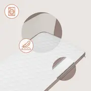 Patut co-sleeper, Lionelo, Jodie, Multifunctional, Reglabil in 6 pozitii pe inaltime, Saltea cu densitate T25, Functie de leganare, Cu plasa de tantari, Buzunar depozitare, Geanta transport, 84x48x70-80 cm, Taupe BYNLO-JODIE_BEIGE_TAUPE