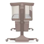 Patut co-sleeper, Lionelo, Jodie, Multifunctional, Reglabil in 6 pozitii pe inaltime, Saltea cu densitate T25, Functie de leganare, Cu plasa de tantari, Buzunar depozitare, Geanta transport, 84x48x70-80 cm, Taupe BYNLO-JODIE_BEIGE_TAUPE