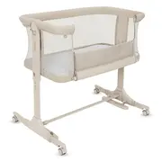 Patut co-sleeper, Lionelo, Pari, Multifunctional, Cu leganare, Reglabil in 6 pozitii pe inaltime, Saltea cu densitate T25, Geanta transport, 84x48x70-80 cm, Bej BYNLO-PARI_BEIGE_CREAM