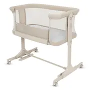 Patut co-sleeper, Lionelo, Pari, Multifunctional, Cu leganare, Reglabil in 6 pozitii pe inaltime, Saltea cu densitate T25, Geanta transport, 84x48x70-80 cm, Bej BYNLO-PARI_BEIGE_CREAM
