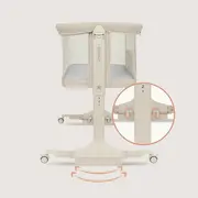 Patut co-sleeper, Lionelo, Pari, Multifunctional, Cu leganare, Reglabil in 6 pozitii pe inaltime, Saltea cu densitate T25, Geanta transport, 84x48x70-80 cm, Bej BYNLO-PARI_BEIGE_CREAM