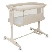 Patut co-sleeper, Lionelo, Pari, Multifunctional, Cu leganare, Reglabil in 6 pozitii pe inaltime, Saltea cu densitate T25, Geanta transport, 84x48x70-80 cm, Bej BYNLO-PARI_BEIGE_CREAM