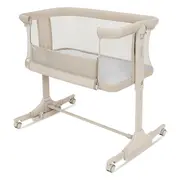 Patut co-sleeper, Lionelo, Pari, Multifunctional, Cu leganare, Reglabil in 6 pozitii pe inaltime, Saltea cu densitate T25, Geanta transport, 84x48x70-80 cm, Bej BYNLO-PARI_BEIGE_CREAM