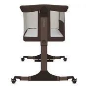 Patut co-sleeper, Lionelo, Pari, Multifunctional, Cu leganare, Reglabil in 6 pozitii pe inaltime, Saltea cu densitate T25, Geanta transport, 84x48x70-80 cm, Maro BYNLO-PARI_BROWN_CHOCOLATE