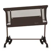 Patut co-sleeper, Lionelo, Pari, Multifunctional, Cu leganare, Reglabil in 6 pozitii pe inaltime, Saltea cu densitate T25, Geanta transport, 84x48x70-80 cm, Maro BYNLO-PARI_BROWN_CHOCOLATE