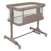 Patut co-sleeper, Lionelo, Pari, Multifunctional, Cu leganare, Reglabil in 6 pozitii pe inaltime, Saltea cu densitate T25, Geanta transport, 84x48x70-80 cm, Taupe BYNLO-PARI_BEIGE_TAUPE