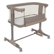 Patut co-sleeper, Lionelo, Pari, Multifunctional, Cu leganare, Reglabil in 6 pozitii pe inaltime, Saltea cu densitate T25, Geanta transport, 84x48x70-80 cm, Taupe BYNLO-PARI_BEIGE_TAUPE