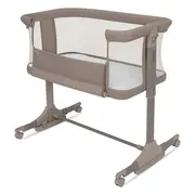 Patut co-sleeper, Lionelo, Pari, Multifunctional, Cu leganare, Reglabil in 6 pozitii pe inaltime, Saltea cu densitate T25, Geanta transport, 84x48x70-80 cm, Taupe BYNLO-PARI_BEIGE_TAUPE