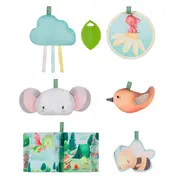 Salteluta interactiva, Lionelo, Inga, 7 jucarii senzoriale, detasabile, fosnaitoare, 116x112 cm, Lavabila la masina de spalat, Multicolor BYNLO-INGA_MULTICOLOR