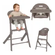 Scaun de masa, Lionelo, Beny, Suport de picioare si tavita ajustabile in 2 pozitii, Insertie moale, Centuri in 3 puncte, Asamblare rapida, Sustine 15 kg, 6 luni+, Taupe BYNLO-BENY_BEIGE_TAUPE