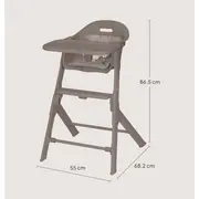 Scaun de masa, Lionelo, Beny, Suport de picioare si tavita ajustabile in 2 pozitii, Insertie moale, Centuri in 3 puncte, Asamblare rapida, Sustine 15 kg, 6 luni+, Taupe BYNLO-BENY_BEIGE_TAUPE