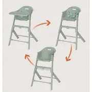 Scaun de masa, Lionelo, Beny, Suport de picioare si tavita ajustabile in 2 pozitii, Insertie moale, Centuri in 3 puncte, Asamblare rapida, Sustine 15 kg, 6 luni+, Verde BYNLO-BENY_GREEN_SAGE