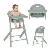 Scaun de masa, Lionelo, Beny, Suport de picioare si tavita ajustabile in 2 pozitii, Insertie moale, Centuri in 3 puncte, Asamblare rapida, Sustine 15 kg, 6 luni+, Verde BYNLO-BENY_GREEN_SAGE