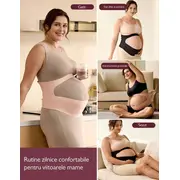 Centura gravide Momcozy pentru sustinerea greutatii abdominale Black XL