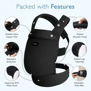Marsupiu nou nascut Momcozy Air Mesh Black