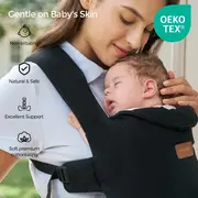 Marsupiu nou nascut Momcozy WeeSnug bumbac Black