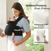 Marsupiu nou nascut Momcozy WeeSnug bumbac Black
