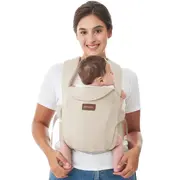 Marsupiu nou nascut Momcozy WeeSnug bumbac Khaki