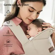 Marsupiu nou nascut Momcozy WeeSnug bumbac Khaki