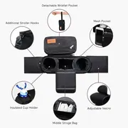 Organizator pentru carucior Momcozy cu suporturi pentru pahare