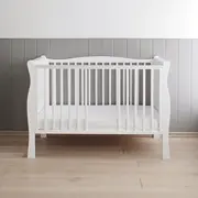 Patut Din Lemn Pentru Bebe, Inaltime Saltea Reglabila, Noble Alb 120x60 Cm Pjbnoble_cot_white