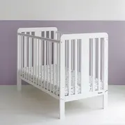 Patut Din Lemn Pentru Bebe, Inaltime Saltea Reglabila, Star Baby Alb 120x60 Cm Pjbstar_cot_white