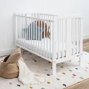 Patut Din Lemn Pentru Bebe, Inaltime Saltea Reglabila, Star Baby Alb 120x60 Cm Pjbstar_cot_white