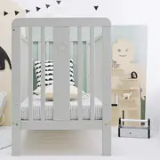 Patut Din Lemn Pentru Bebe, Inaltime Saltea Reglabila, Star Baby Gri 120x60 Cm Pjbstar_cot_grey