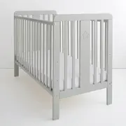 Patut Din Lemn Pentru Bebe, Inaltime Saltea Reglabila, Star Baby Gri 120x60 Cm Pjbstar_cot_grey