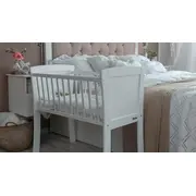 Patut Mic, Co-sleeping Din Lemn, Alb 90 X 40 Cm Pjbbedside_alb01