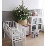 Patut Mic, Co-sleeping Din Lemn, Classic Alb Cu Saltea Cocos Spuma Cocos 90 X 40 X 7 Cm Pjbbedside_white