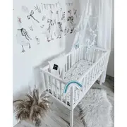 Patut Mic, Co-sleeping Din Lemn, Classic Alb Cu Saltea Cocos Spuma Cocos 90 X 40 X 7 Cm Pjbbedside_white