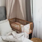 Patut Mic, Co-sleeping Din Lemn, Classic Vintage Cu Saltea Cocos Spuma Cocos 90 X 40 X 7 Cm Pjbbedside_vintage