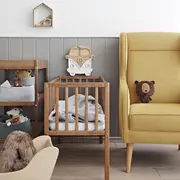 Patut Mic, Co-sleeping Din Lemn, Classic Vintage Cu Saltea Cocos Spuma Cocos 90 X 40 X 7 Cm Pjbbedside_vintage