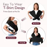 Sistem de purtare Momcozy tip wrap Black
